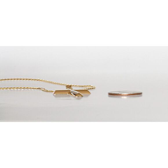 Real 10K Gold Cross Necklace, Solid Gold Curb Chain, Gift for Him Stamped 10K - Picture 5 of 5